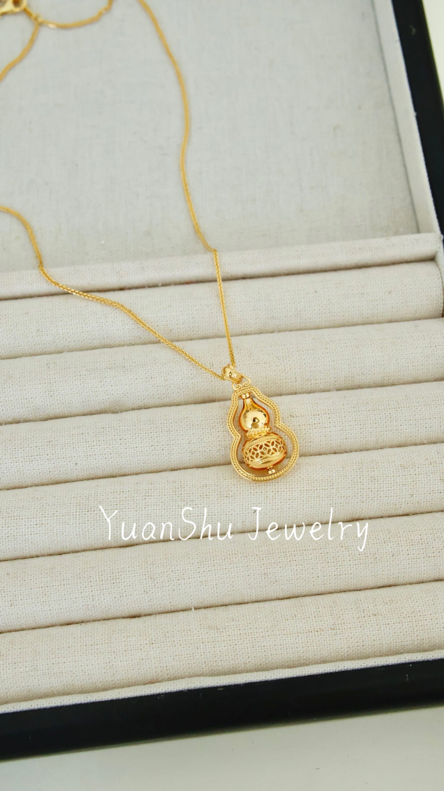Necklace-Golden Spinning Gourd - Image 2