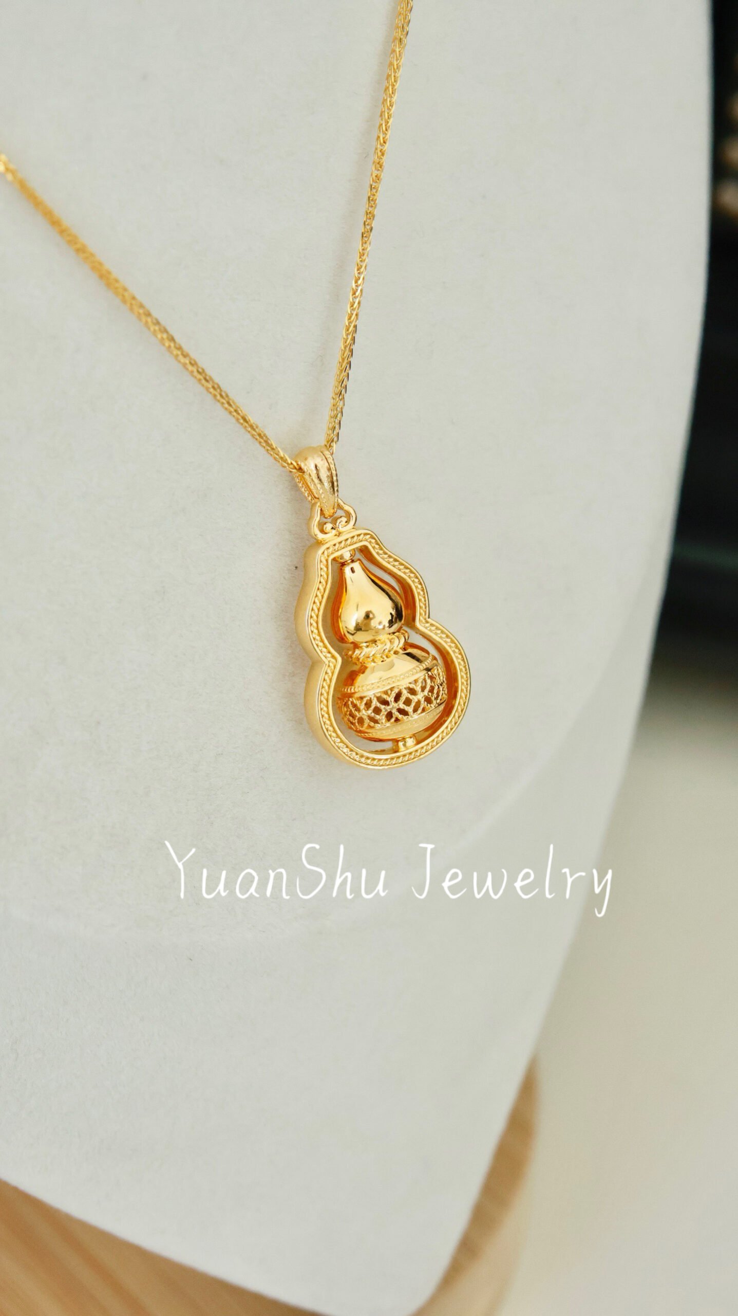 Necklace-Golden Spinning Gourd - Image 7