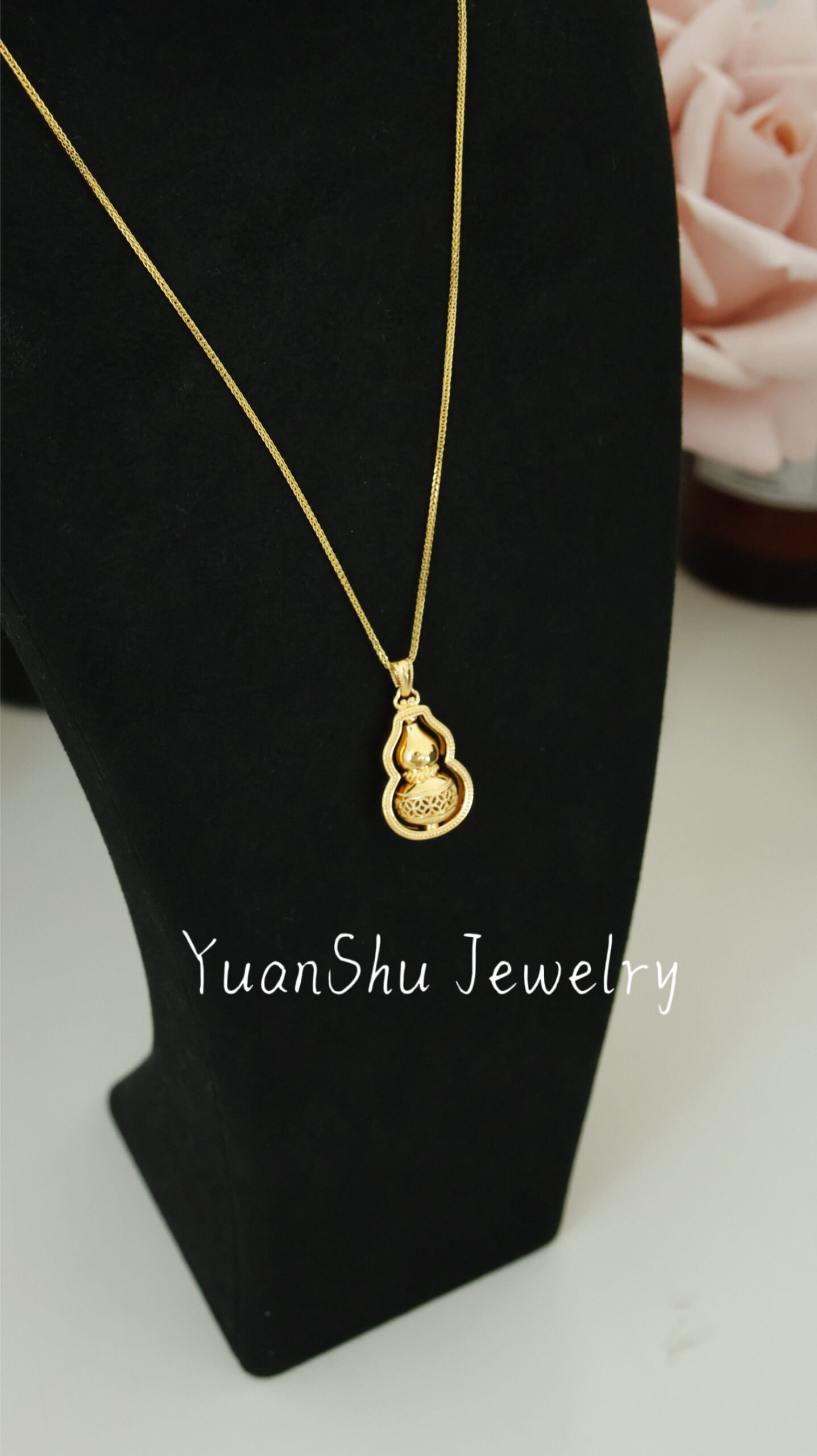 Necklace-Golden Spinning Gourd - Image 10